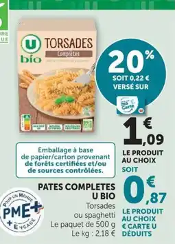 U Express U BIO Torsades offre