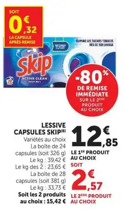 U Express Skip Lessive capsules offre