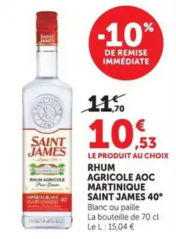 U Express SAINT JAMES RHUM AGRICOLE offre