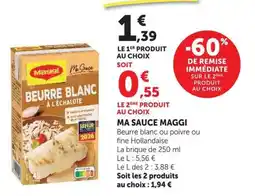 U Express Maggi Ma Sauce Beurre Blanc à l'échalote offre