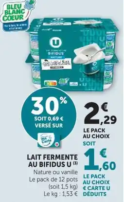U Express U Lait fermenté au bifidus offre