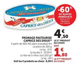 U Express CAPRICE des DIEUX FROMAGE PASTEURISE offre