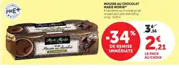U Express Marie Morin Mousse au chocolat offre