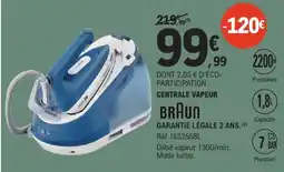 E.Leclerc BRAUN CENTRALE VAPEUR offre