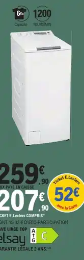 E.Leclerc Elsay Lave Linge Top offre
