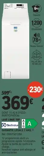 E.Leclerc Electrolux lave linge top offre