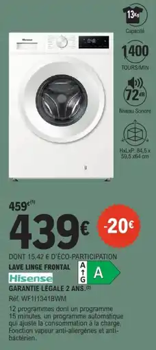 E.Leclerc Hisense LAVE LINGE FRONTAL offre