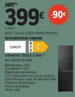 E.Leclerc CANDY RÉFRIGÉRATEUR COMBINÉ offre
