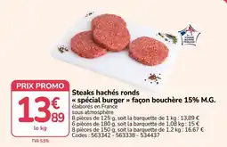Promocash Steaks hachés ronds offre
