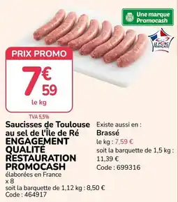 Promocash Promocash Saucisses de Toulouse offre