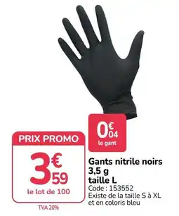 Promocash Gants nitrile noirs offre
