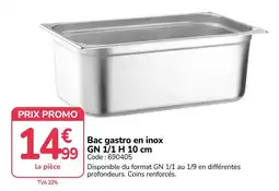 Promocash Bac gastro en inox offre