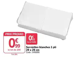 Promocash Serviettes blanches 1 pli offre