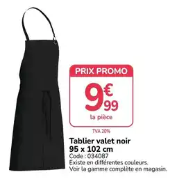 Promocash Tablier valet noir offre