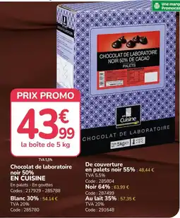 Promocash en Cuisine Chocolat de laboratoire offre