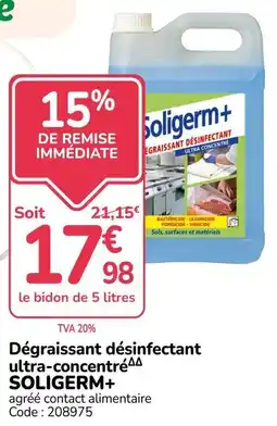 Promocash SOLIGERM+ Dégraissant désinfectant offre