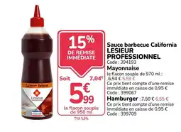 Promocash LESIEUR Sauce barbecue California offre