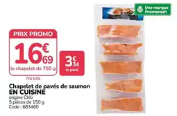 Promocash Promocash Chapelet de pavés de saumon offre