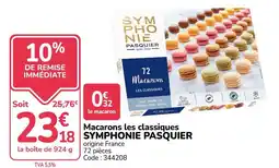 Promocash SYMPHONIE PASQUIER Macarons les classiques offre