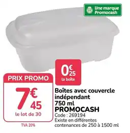 Promocash PROMOCASH Boîtes avec couvercle indépendant offre