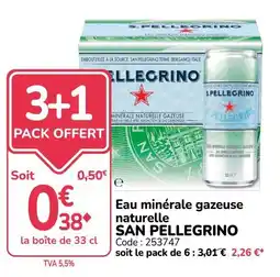 Promocash SAN PELLEGRINO Eau minérale gazeuse naturelle offre