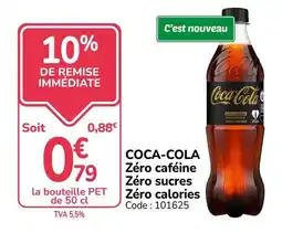 Promocash Coca-Cola Zéro caféine offre