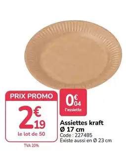 Promocash Assiettes kraft offre