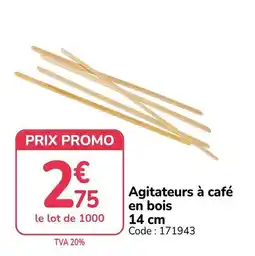 Promocash Agitateurs à café en bois offre