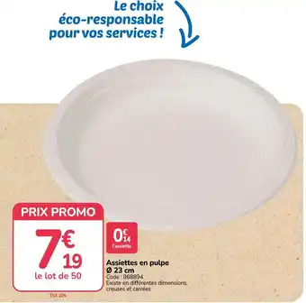 Assiettes en pulpe