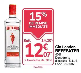 Promocash BEEFEATER Gin London offre