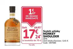 Promocash MONKEY SHOULDER Scotch whisky offre