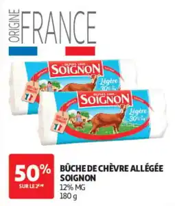 Auchan SOIGNON BÛCHE DE CHÈVRE ALLÉGÉE offre