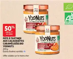 Auchan YOO NUTS Pâte à tartiner aux cacahuètes caramélisées bio offre