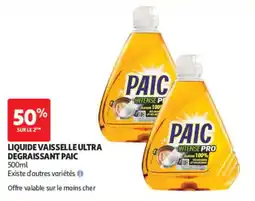 Auchan Paic liquide vaisselle ultra degraissant offre