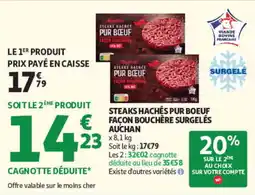 Auchan Auchan Steaks hachés pur boeuf offre