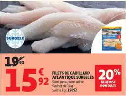 Auchan FILETS DE CABILLAUD ATLANTIQUE SURGELÉS offre