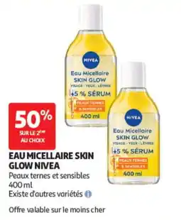 Auchan Nivea eau micellaire skin glow offre