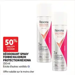 Auchan Rexona Déodorant Spray Femme Maximum Protection offre