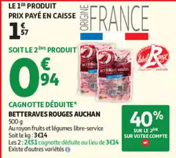 Auchan Auchan Betteraves rouges offre