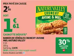 Auchan NATURE VALLEY BARRES DE CÉRÉALES CRUNCHY AVOINE MIEL offre