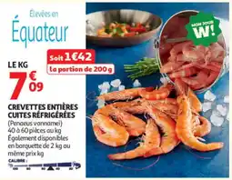 Auchan Crevettes entières cuites réfrigérées offre
