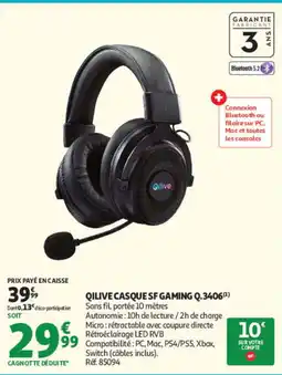 Auchan QILIVE CASQUE SF GAMING Q.3406 offre