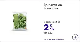Picard Epinards en branches offre