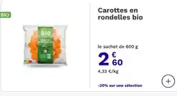 Picard LE BIO Carottes en rondelles offre