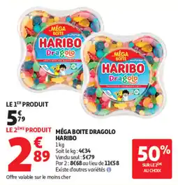 Auchan HARIBO MÉGA BOITE DRAGOLO offre