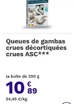 Picard Picard Queues de gambas crues décortiquées offre
