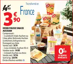 Auchan Auchan Menu Pause Snack offre
