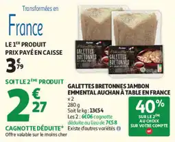 Auchan Auchan Galettes bretonnes jambon emmental offre