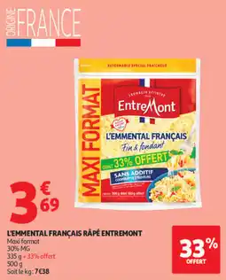Auchan Entremont L'Emmental Français Râpé offre