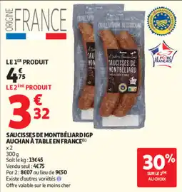 Auchan Auchan saucisses de montbéliard igp a table en france offre